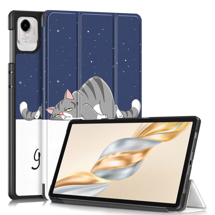 Custer Painted 3-Fold Leather Tablet Case, For Honor Pad X9a / X9 Pro, For Honor Pad V9 11.5, For Honor Pad X8a, For Honor Pad 9