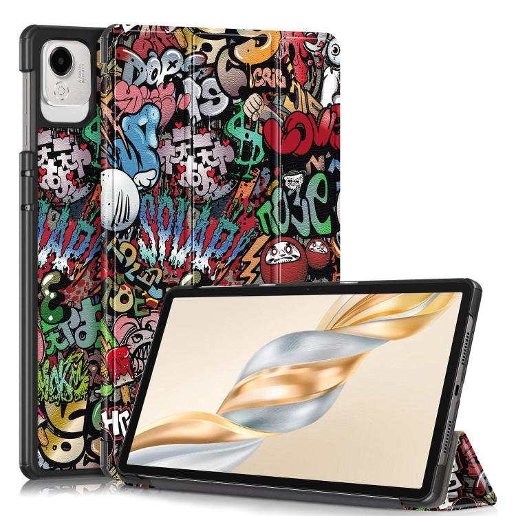Custer Painted 3-Fold Leather Tablet Case, For Honor Pad X9a / X9 Pro, For Honor Pad V9 11.5, For Honor Pad X8a, For Honor Pad 9