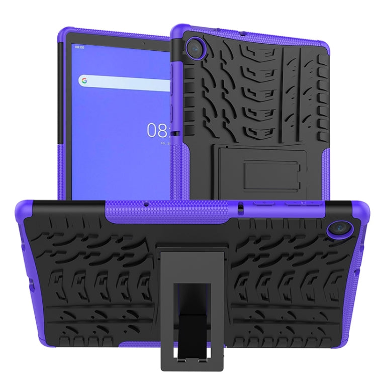 Tire Texture Shockproof TPU+PC Protective Case with Holder, For Lenovo Tab M10 Plus TB-X606F