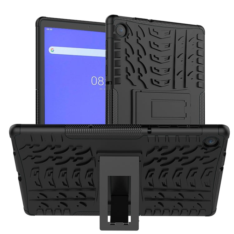 Tire Texture Shockproof TPU+PC Protective Case with Holder, For Lenovo Tab M10 Plus TB-X606F