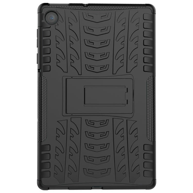 Tire Texture Shockproof TPU+PC Protective Case with Holder, For Lenovo Tab M10 Plus TB-X606F