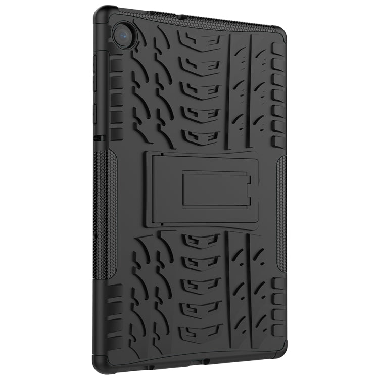 Tire Texture Shockproof TPU+PC Protective Case with Holder, For Lenovo Tab M10 Plus TB-X606F