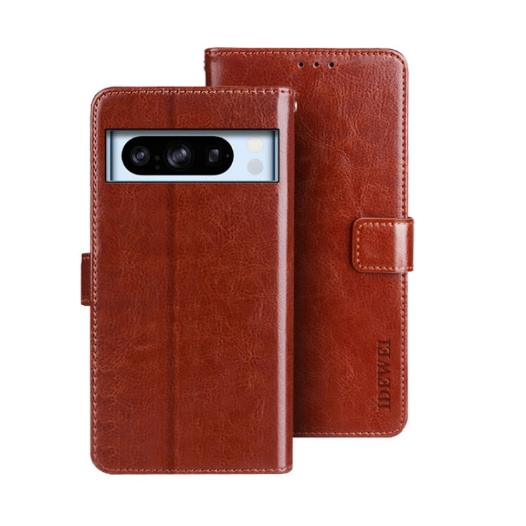 idewei Crazy Horse Texture Leather Phone Case, For Google Pixel 10 Pro XL, For Google Pixel 10 Pro, For Google Pixel 10, For Google Pixel 9a, For Google Pixel 8a, For Google Pixel 8 Pro