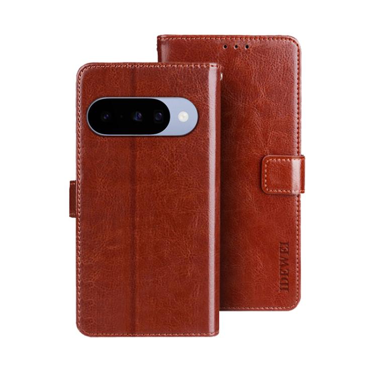 idewei Crazy Horse Texture Leather Phone Case, For Google Pixel 10 Pro XL, For Google Pixel 10 Pro, For Google Pixel 10, For Google Pixel 9a, For Google Pixel 8a, For Google Pixel 8 Pro
