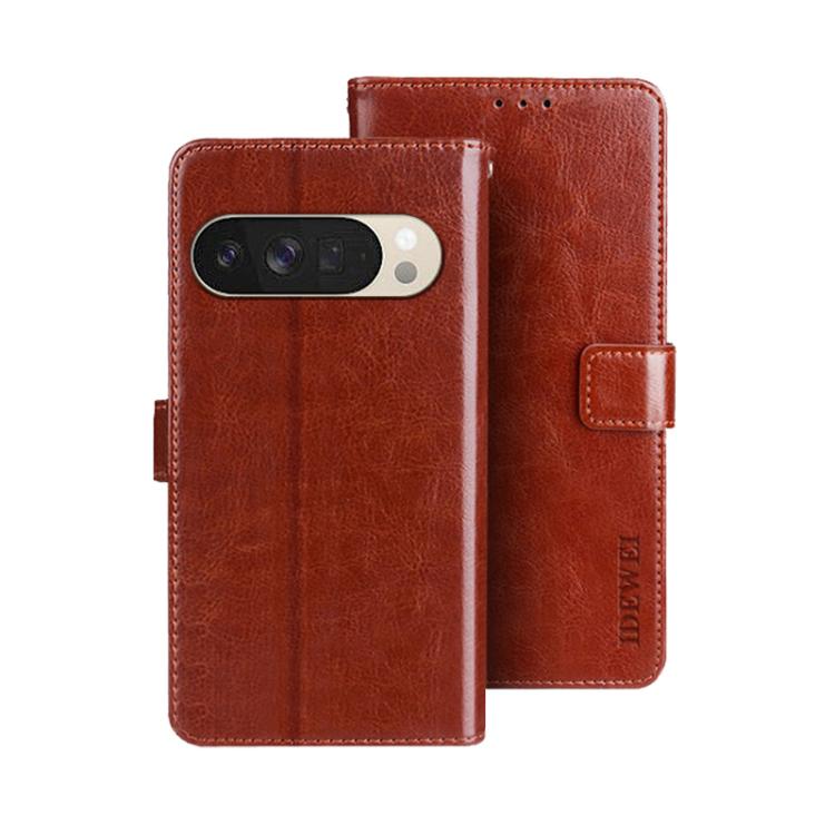 idewei Crazy Horse Texture Leather Phone Case, For Google Pixel 10 Pro XL, For Google Pixel 10 Pro, For Google Pixel 10, For Google Pixel 9a, For Google Pixel 8a, For Google Pixel 8 Pro