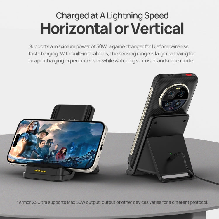 Ulefone WCS01 50W Air-cooled Wireless Charger Stand, WCS01