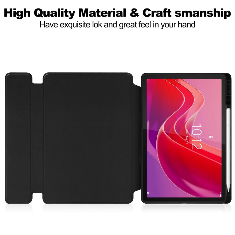 360 Rotation Transparent Smart Leather Case with Keyboard, For Lenovo Tab M11/Xiaoxin Pad 11 2024