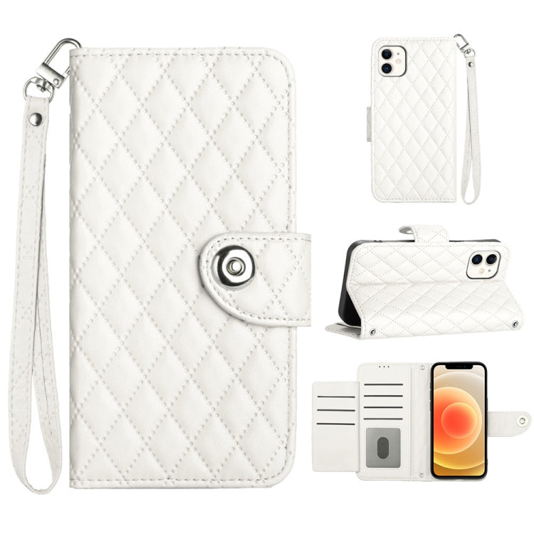 Rhombic Texture Flip Leather Phone Case with Lanyard, For iPhone 11, For iPhone 11 Pro, For iPhone XS / X, For iPhone XR, For iPhone XS Max, For iPhone 8 Plus / 7 Plus / 6s Plus