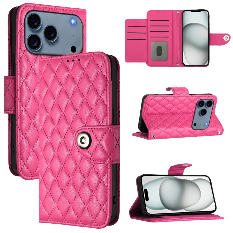 Rhombic Texture Flip Leather Phone Case with Lanyard, For iPhone 18 Pro / 17 Pro, For iPhone 18 Pro Max / 17 Pro Max, For iPhone 17, For iPhone Air, For iPhone SE 2024, For iPhone 16 Pro Max, For iPhone 16 Pro, For iPhone 16 Plus