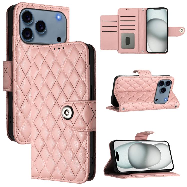 Rhombic Texture Flip Leather Phone Case with Lanyard, For iPhone 18 Pro / 17 Pro, For iPhone 18 Pro Max / 17 Pro Max, For iPhone 17, For iPhone Air, For iPhone SE 2024, For iPhone 16 Pro Max, For iPhone 16 Pro, For iPhone 16 Plus