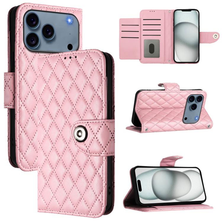 Rhombic Texture Flip Leather Phone Case with Lanyard, For iPhone 18 Pro / 17 Pro, For iPhone 18 Pro Max / 17 Pro Max, For iPhone 17, For iPhone Air, For iPhone SE 2024, For iPhone 16 Pro Max, For iPhone 16 Pro, For iPhone 16 Plus