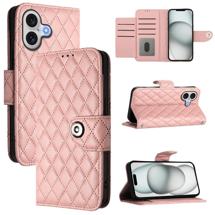 Rhombic Texture Flip Leather Phone Case with Lanyard, For iPhone 18 Pro / 17 Pro, For iPhone 18 Pro Max / 17 Pro Max, For iPhone 17, For iPhone Air, For iPhone SE 2024, For iPhone 16 Pro Max, For iPhone 16 Pro, For iPhone 16 Plus