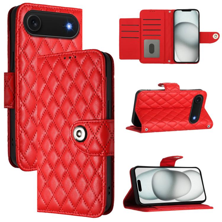 Rhombic Texture Flip Leather Phone Case with Lanyard, For iPhone 18 Pro / 17 Pro, For iPhone 18 Pro Max / 17 Pro Max, For iPhone 17, For iPhone Air, For iPhone SE 2024, For iPhone 16 Pro Max, For iPhone 16 Pro, For iPhone 16 Plus