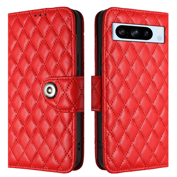 Rhombic Texture Flip Leather Phone Case with Lanyard, For Google Pixel 8 Pro, For Google Pixel 8, For Google Pixel 7a, For Google Pixel 7 Pro, For Google Pixel 7, For Google Pixel 6a, For Google Pixel 6 Pro, For Google Pixel 6