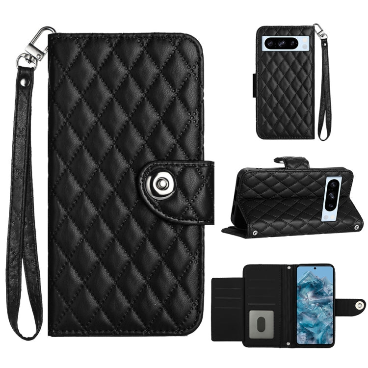 Rhombic Texture Flip Leather Phone Case with Lanyard, For Google Pixel 8 Pro, For Google Pixel 8, For Google Pixel 7a, For Google Pixel 7 Pro, For Google Pixel 7, For Google Pixel 6a, For Google Pixel 6 Pro, For Google Pixel 6