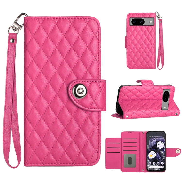 Rhombic Texture Flip Leather Phone Case with Lanyard, For Google Pixel 11 Pro XL, For Google Pixel 11 Pro / 11, For Google Pixel 10 Pro XL 5G Global, For Google Pixel 10 5G Global, For Google Pixel 9a, For Google Pixel 9 Pro XL                         ...