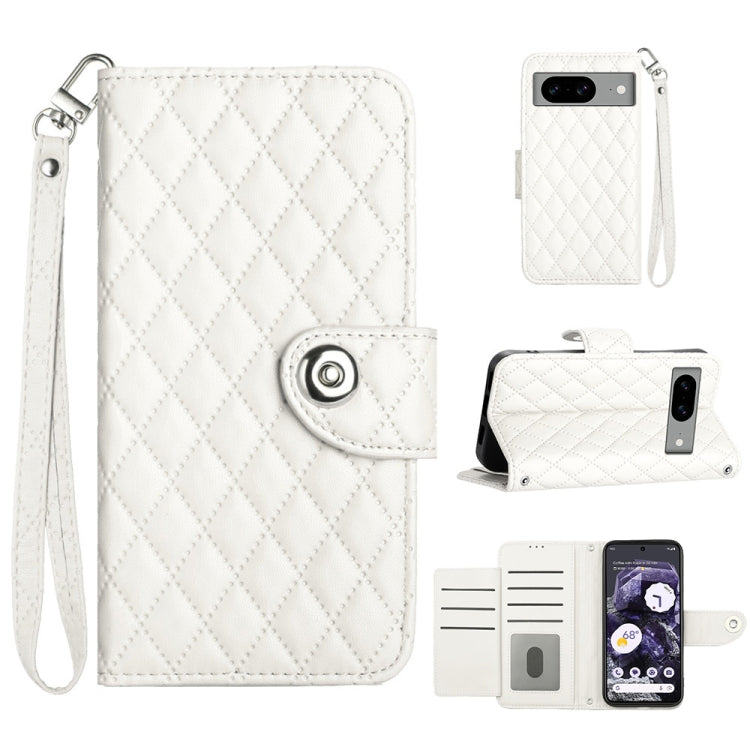 Rhombic Texture Flip Leather Phone Case with Lanyard, For Google Pixel 11 Pro XL, For Google Pixel 11 Pro / 11, For Google Pixel 10 Pro XL 5G Global, For Google Pixel 10 5G Global, For Google Pixel 9a, For Google Pixel 9 Pro XL                         ...