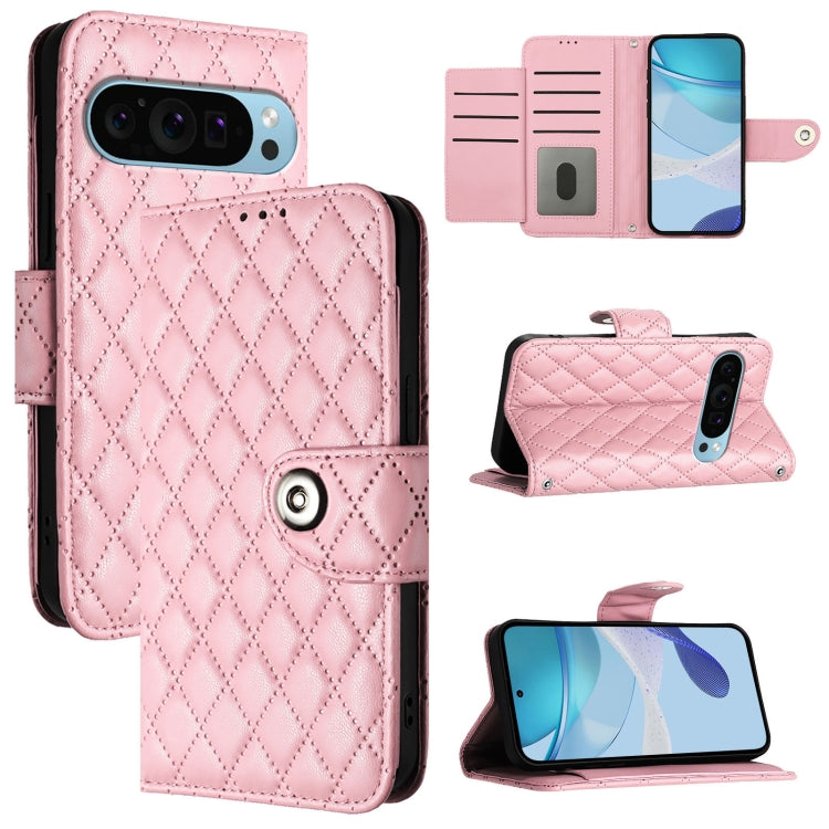 Rhombic Texture Flip Leather Phone Case with Lanyard, For Google Pixel 11 Pro XL, For Google Pixel 11 Pro / 11, For Google Pixel 10 Pro XL 5G Global, For Google Pixel 10 5G Global, For Google Pixel 9a, For Google Pixel 9 Pro XL                         ...