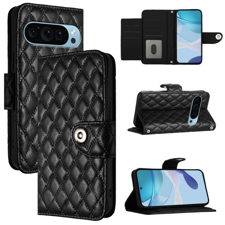 Rhombic Texture Flip Leather Phone Case with Lanyard, For Google Pixel 11 Pro XL, For Google Pixel 11 Pro / 11, For Google Pixel 10 Pro XL 5G Global, For Google Pixel 10 5G Global, For Google Pixel 9a, For Google Pixel 9 Pro XL                         ...