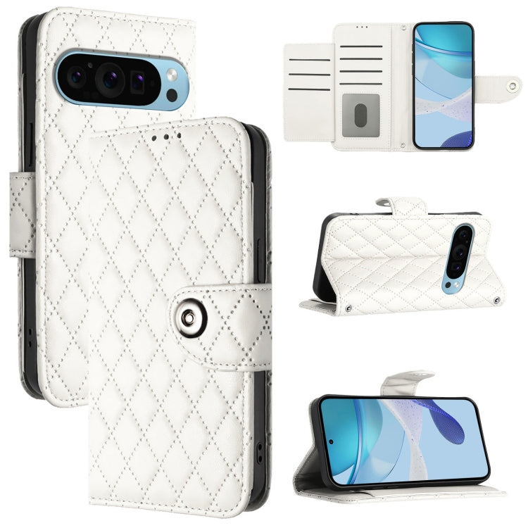Rhombic Texture Flip Leather Phone Case with Lanyard, For Google Pixel 11 Pro XL, For Google Pixel 11 Pro / 11, For Google Pixel 10 Pro XL 5G Global, For Google Pixel 10 5G Global, For Google Pixel 9a, For Google Pixel 9 Pro XL                         ...