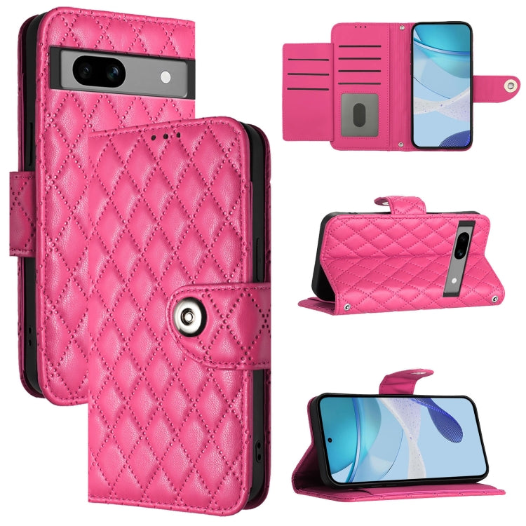 Rhombic Texture Flip Leather Phone Case with Lanyard, For Google Pixel 8 Pro, For Google Pixel 8, For Google Pixel 7a, For Google Pixel 7 Pro, For Google Pixel 7, For Google Pixel 6a, For Google Pixel 6 Pro, For Google Pixel 6