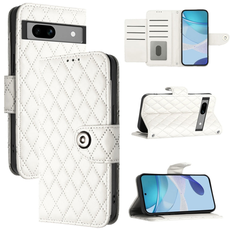 Rhombic Texture Flip Leather Phone Case with Lanyard, For Google Pixel 8 Pro, For Google Pixel 8, For Google Pixel 7a, For Google Pixel 7 Pro, For Google Pixel 7, For Google Pixel 6a, For Google Pixel 6 Pro, For Google Pixel 6
