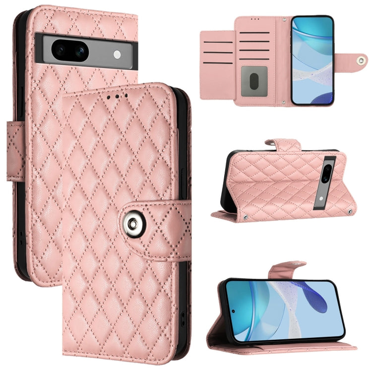 Rhombic Texture Flip Leather Phone Case with Lanyard, For Google Pixel 8 Pro, For Google Pixel 8, For Google Pixel 7a, For Google Pixel 7 Pro, For Google Pixel 7, For Google Pixel 6a, For Google Pixel 6 Pro, For Google Pixel 6