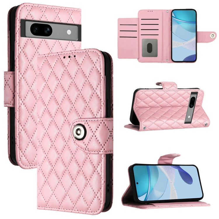 Rhombic Texture Flip Leather Phone Case with Lanyard, For Google Pixel 8 Pro, For Google Pixel 8, For Google Pixel 7a, For Google Pixel 7 Pro, For Google Pixel 7, For Google Pixel 6a, For Google Pixel 6 Pro, For Google Pixel 6