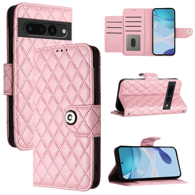 Rhombic Texture Flip Leather Phone Case with Lanyard, For Google Pixel 8 Pro, For Google Pixel 8, For Google Pixel 7a, For Google Pixel 7 Pro, For Google Pixel 7, For Google Pixel 6a, For Google Pixel 6 Pro, For Google Pixel 6