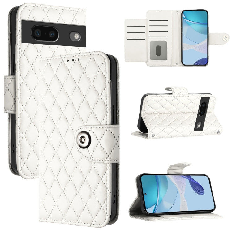 Rhombic Texture Flip Leather Phone Case with Lanyard, For Google Pixel 8 Pro, For Google Pixel 8, For Google Pixel 7a, For Google Pixel 7 Pro, For Google Pixel 7, For Google Pixel 6a, For Google Pixel 6 Pro, For Google Pixel 6