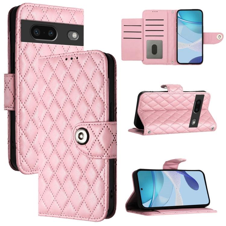 Rhombic Texture Flip Leather Phone Case with Lanyard, For Google Pixel 8 Pro, For Google Pixel 8, For Google Pixel 7a, For Google Pixel 7 Pro, For Google Pixel 7, For Google Pixel 6a, For Google Pixel 6 Pro, For Google Pixel 6
