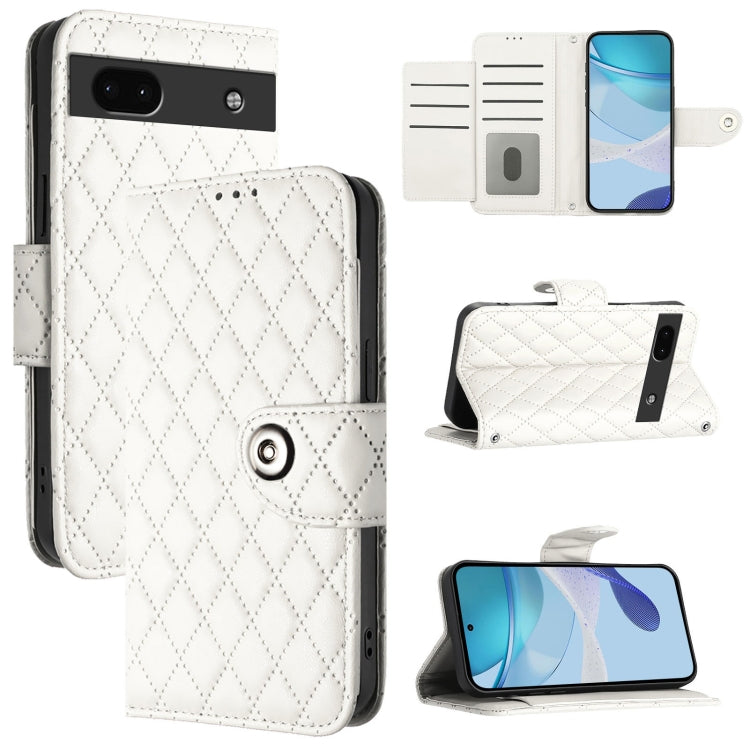 Rhombic Texture Flip Leather Phone Case with Lanyard, For Google Pixel 8 Pro, For Google Pixel 8, For Google Pixel 7a, For Google Pixel 7 Pro, For Google Pixel 7, For Google Pixel 6a, For Google Pixel 6 Pro, For Google Pixel 6