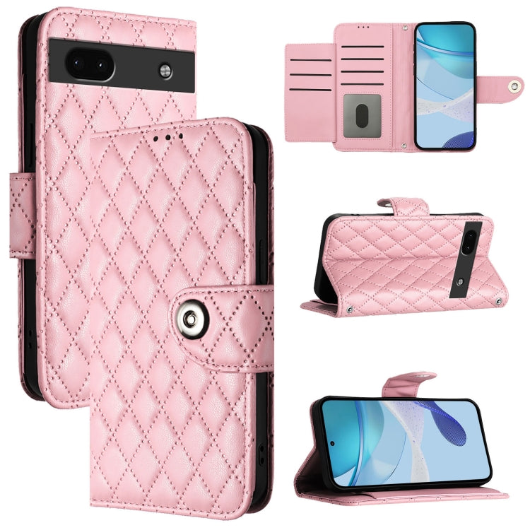 Rhombic Texture Flip Leather Phone Case with Lanyard, For Google Pixel 8 Pro, For Google Pixel 8, For Google Pixel 7a, For Google Pixel 7 Pro, For Google Pixel 7, For Google Pixel 6a, For Google Pixel 6 Pro, For Google Pixel 6