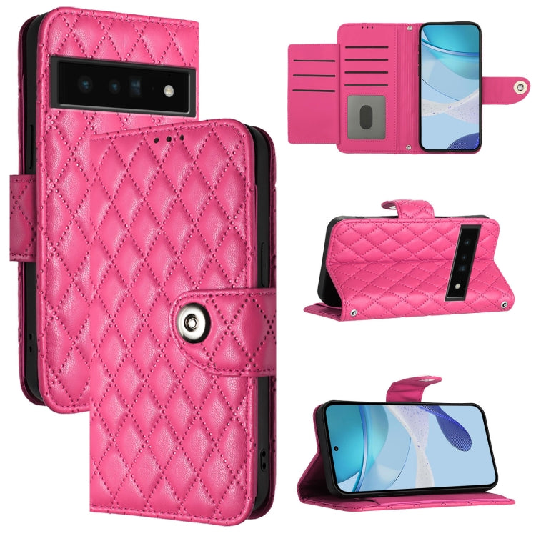 Rhombic Texture Flip Leather Phone Case with Lanyard, For Google Pixel 8 Pro, For Google Pixel 8, For Google Pixel 7a, For Google Pixel 7 Pro, For Google Pixel 7, For Google Pixel 6a, For Google Pixel 6 Pro, For Google Pixel 6