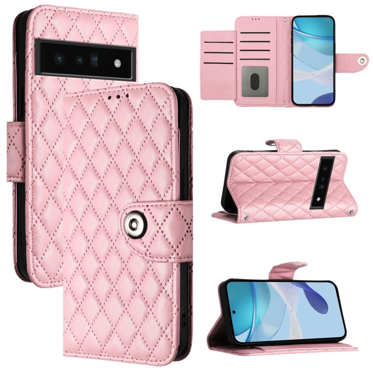 Rhombic Texture Flip Leather Phone Case with Lanyard, For Google Pixel 8 Pro, For Google Pixel 8, For Google Pixel 7a, For Google Pixel 7 Pro, For Google Pixel 7, For Google Pixel 6a, For Google Pixel 6 Pro, For Google Pixel 6