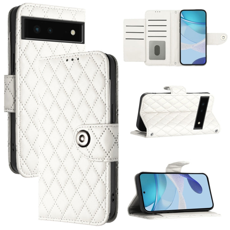Rhombic Texture Flip Leather Phone Case with Lanyard, For Google Pixel 8 Pro, For Google Pixel 8, For Google Pixel 7a, For Google Pixel 7 Pro, For Google Pixel 7, For Google Pixel 6a, For Google Pixel 6 Pro, For Google Pixel 6