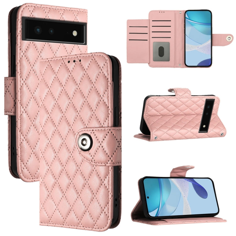 Rhombic Texture Flip Leather Phone Case with Lanyard, For Google Pixel 8 Pro, For Google Pixel 8, For Google Pixel 7a, For Google Pixel 7 Pro, For Google Pixel 7, For Google Pixel 6a, For Google Pixel 6 Pro, For Google Pixel 6