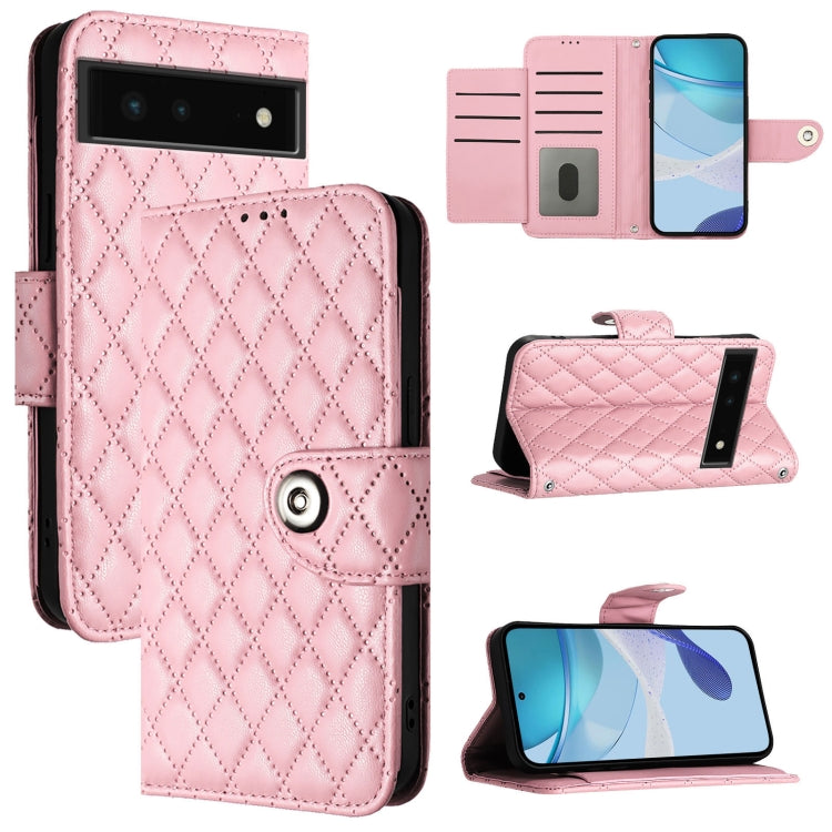 Rhombic Texture Flip Leather Phone Case with Lanyard, For Google Pixel 8 Pro, For Google Pixel 8, For Google Pixel 7a, For Google Pixel 7 Pro, For Google Pixel 7, For Google Pixel 6a, For Google Pixel 6 Pro, For Google Pixel 6
