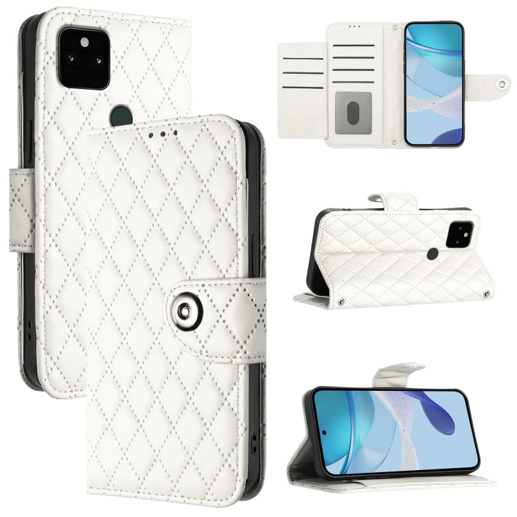 Rhombic Texture Flip Leather Phone Case with Lanyard, For Google Pixel 5a, For Google Pixel 5 XL / Pixel 4a 5G, For Google Pixel 5