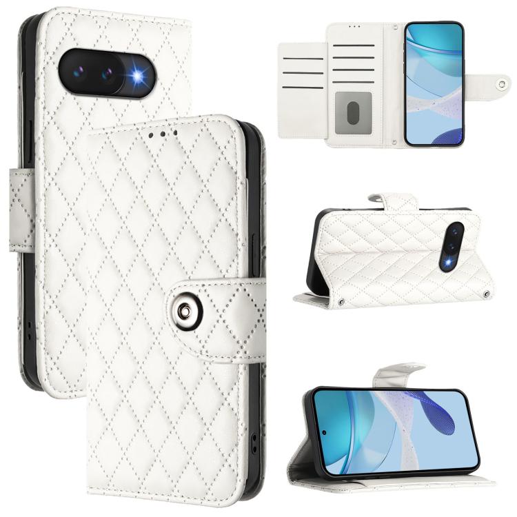 Rhombic Texture Flip Leather Phone Case with Lanyard, For Google Pixel 11 Pro XL, For Google Pixel 11 Pro / 11, For Google Pixel 10 Pro XL 5G Global, For Google Pixel 10 5G Global, For Google Pixel 9a, For Google Pixel 9 Pro XL                         ...