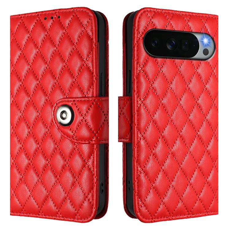 Rhombic Texture Flip Leather Phone Case with Lanyard, For Google Pixel 11 Pro XL, For Google Pixel 11 Pro / 11, For Google Pixel 10 Pro XL 5G Global, For Google Pixel 10 5G Global, For Google Pixel 9a, For Google Pixel 9 Pro XL                         ...