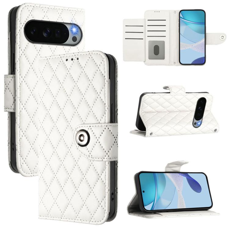 Rhombic Texture Flip Leather Phone Case with Lanyard, For Google Pixel 11 Pro XL, For Google Pixel 11 Pro / 11, For Google Pixel 10 Pro XL 5G Global, For Google Pixel 10 5G Global, For Google Pixel 9a, For Google Pixel 9 Pro XL                         ...