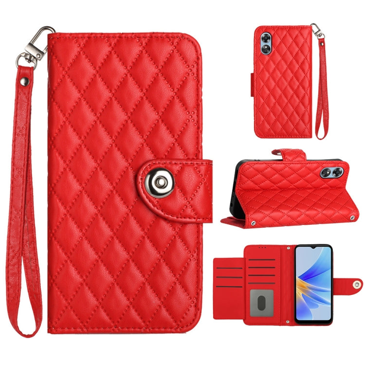 Rhombic Texture Flip Leather Phone Case with Lanyard, For OPPO A3 Pro 5G Global, For OPPO A38 4G / A18 4G, For OPPO Reno10 / Reno10 Pro Global, For OPPO A78 5G / A58 5G, For OPPO A17, For OPPO A32 2020 4G / A53 2020 4G, For OPPO A53s 4G / A33 2020 4G  ...