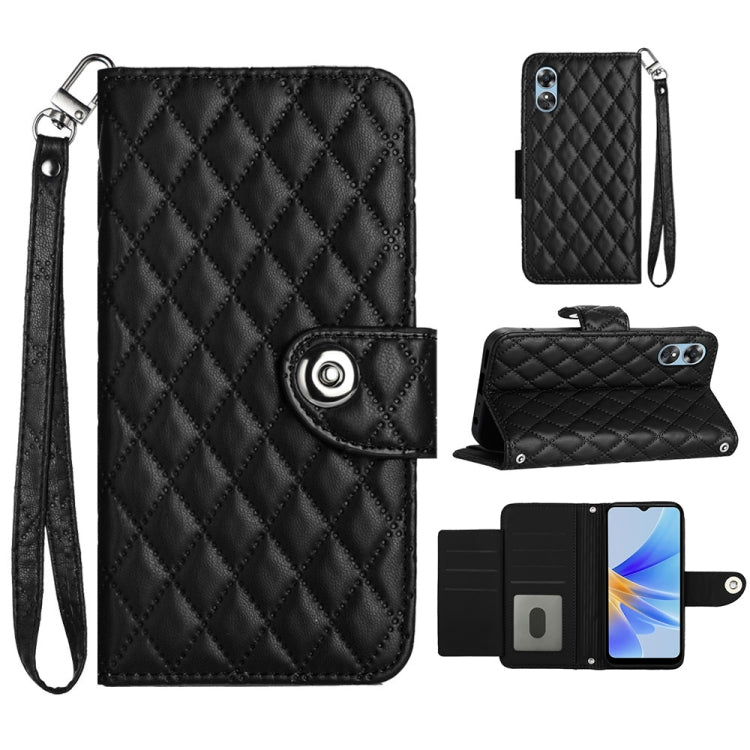 Rhombic Texture Flip Leather Phone Case with Lanyard, For OPPO A3 Pro 5G Global, For OPPO A38 4G / A18 4G, For OPPO Reno10 / Reno10 Pro Global, For OPPO A78 5G / A58 5G, For OPPO A17, For OPPO A32 2020 4G / A53 2020 4G, For OPPO A53s 4G / A33 2020 4G  ...