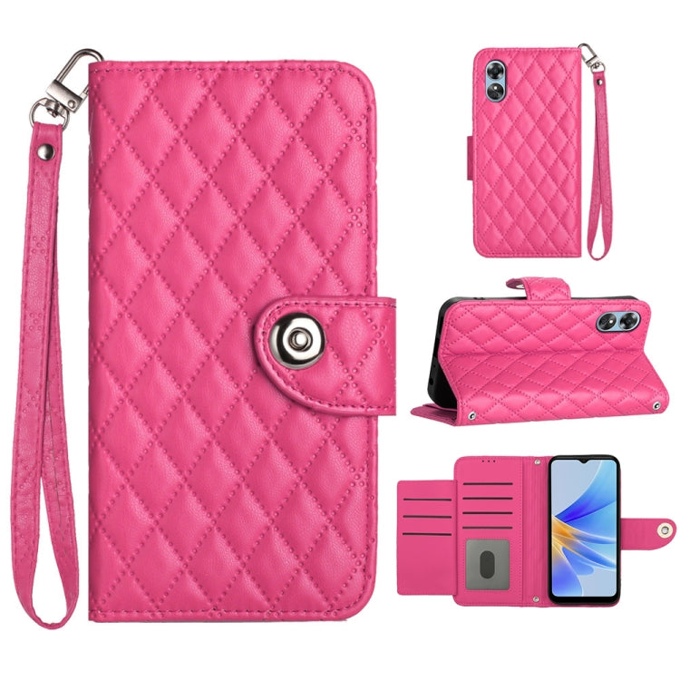Rhombic Texture Flip Leather Phone Case with Lanyard, For OPPO A3 Pro 5G Global, For OPPO A38 4G / A18 4G, For OPPO Reno10 / Reno10 Pro Global, For OPPO A78 5G / A58 5G, For OPPO A17, For OPPO A32 2020 4G / A53 2020 4G, For OPPO A53s 4G / A33 2020 4G  ...