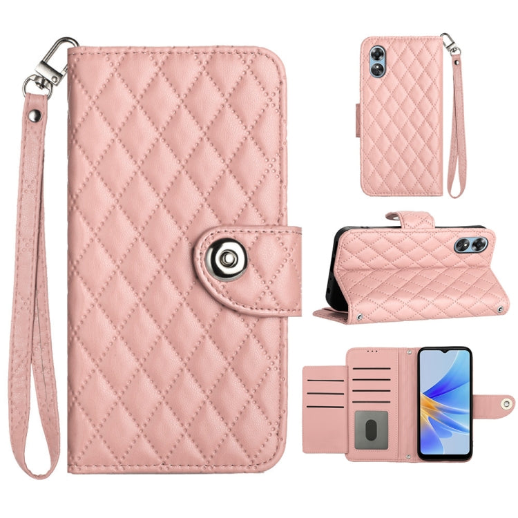 Rhombic Texture Flip Leather Phone Case with Lanyard, For OPPO A3 Pro 5G Global, For OPPO A38 4G / A18 4G, For OPPO Reno10 / Reno10 Pro Global, For OPPO A78 5G / A58 5G, For OPPO A17, For OPPO A32 2020 4G / A53 2020 4G, For OPPO A53s 4G / A33 2020 4G  ...