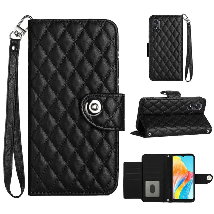 Rhombic Texture Flip Leather Phone Case with Lanyard, For OPPO A3 Pro 5G Global, For OPPO A38 4G / A18 4G, For OPPO Reno10 / Reno10 Pro Global, For OPPO A78 5G / A58 5G, For OPPO A17, For OPPO A32 2020 4G / A53 2020 4G, For OPPO A53s 4G / A33 2020 4G  ...