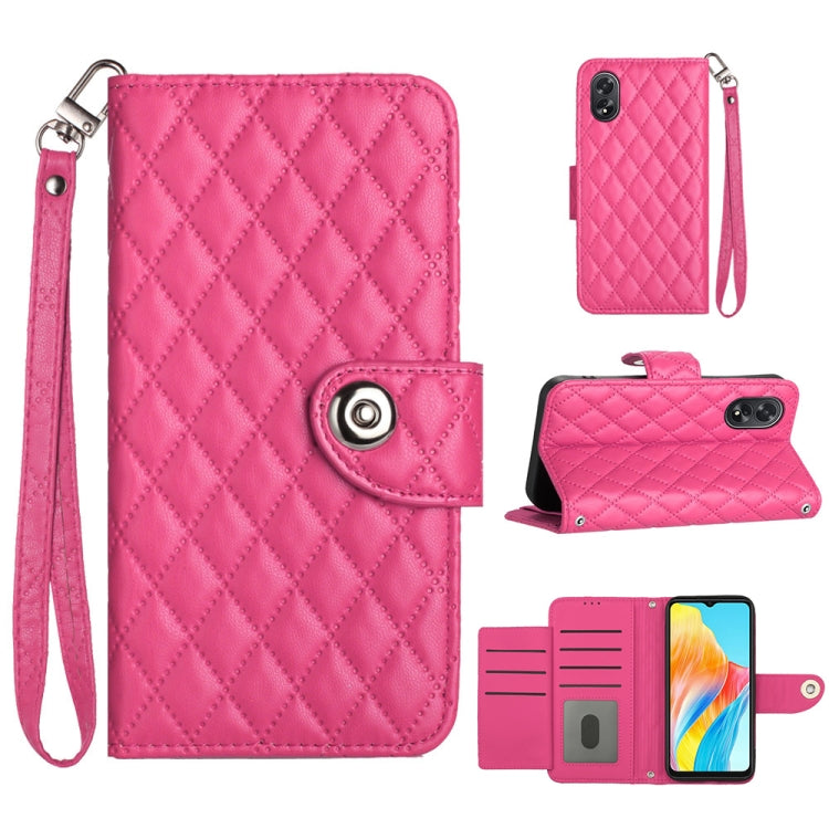 Rhombic Texture Flip Leather Phone Case with Lanyard, For OPPO A3 Pro 5G Global, For OPPO A38 4G / A18 4G, For OPPO Reno10 / Reno10 Pro Global, For OPPO A78 5G / A58 5G, For OPPO A17, For OPPO A32 2020 4G / A53 2020 4G, For OPPO A53s 4G / A33 2020 4G  ...