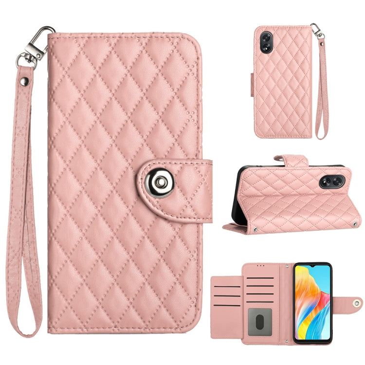 Rhombic Texture Flip Leather Phone Case with Lanyard, For OPPO A3 Pro 5G Global, For OPPO A38 4G / A18 4G, For OPPO Reno10 / Reno10 Pro Global, For OPPO A78 5G / A58 5G, For OPPO A17, For OPPO A32 2020 4G / A53 2020 4G, For OPPO A53s 4G / A33 2020 4G  ...