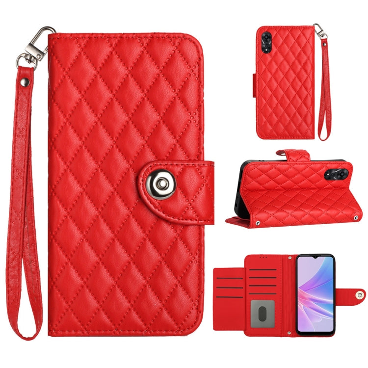Rhombic Texture Flip Leather Phone Case with Lanyard, For OPPO A3 Pro 5G Global, For OPPO A38 4G / A18 4G, For OPPO Reno10 / Reno10 Pro Global, For OPPO A78 5G / A58 5G, For OPPO A17, For OPPO A32 2020 4G / A53 2020 4G, For OPPO A53s 4G / A33 2020 4G  ...